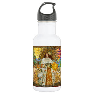 Vintage Frau Goldene Sonne: Löwe Sternzeichen Coll Trinkflasche