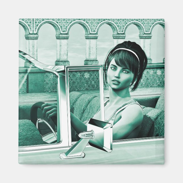 Vintage Frau Magnet (Vorne)