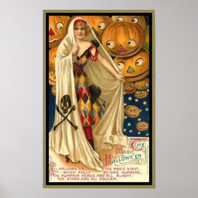 Vintage Frau mit Kap Poster (Vorne)