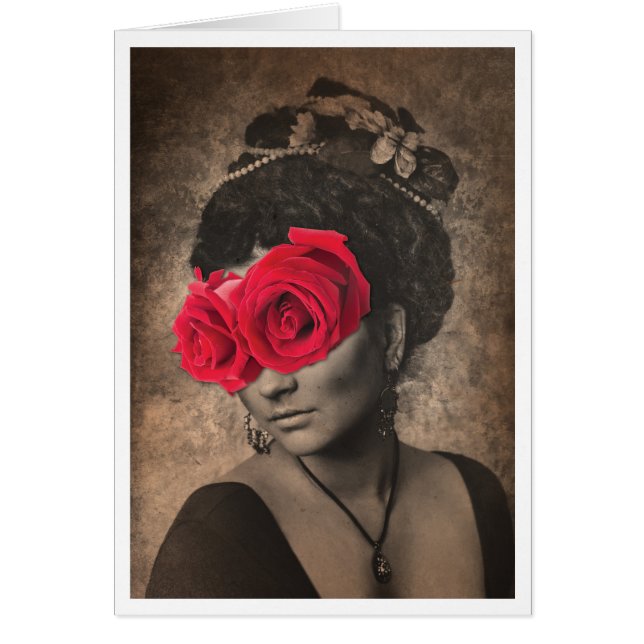 Vintage Frau mit Rose (Vorne)
