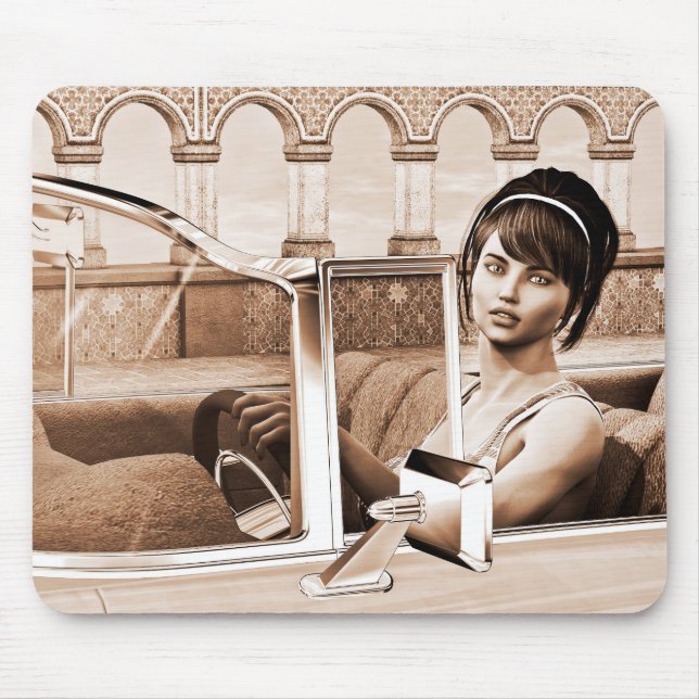 Vintage Frau Mousepad (Vorne)