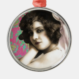 Vintage Frau Ornament Aus Metall