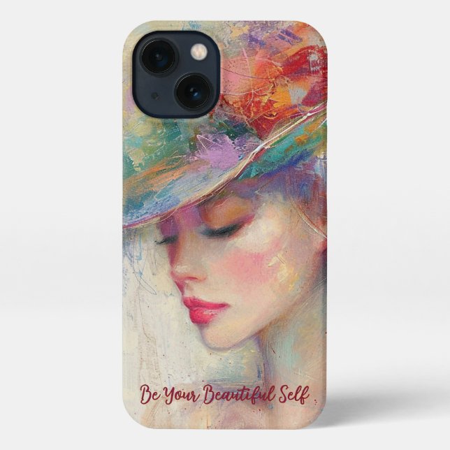 Vintage Frau Personalisiert iPhone Case Hülle (Rückseite)