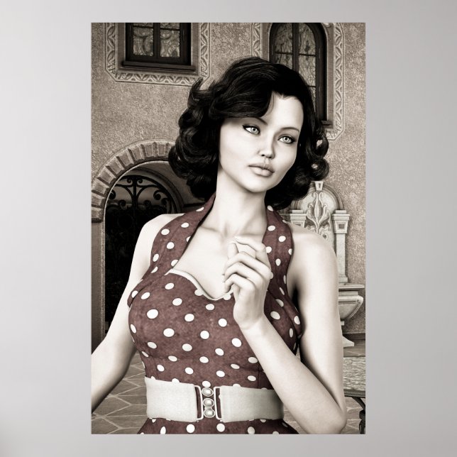 Vintage Frau Poster (Vorne)