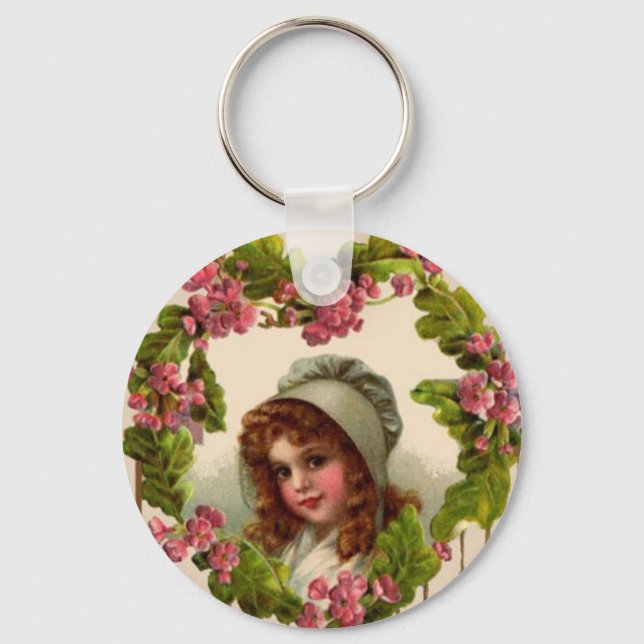 Vintage Frau Schlüsselanhänger (Vorderseite)