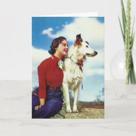 Vintage Frau und Hund, Muttertag Karte