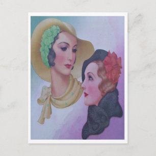 Vintage Frauen 1932 Postkarte