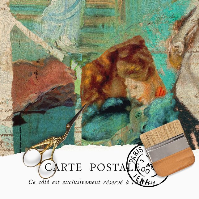 Vintage Frauen Entfärbung von rustikalen grünen Te Seidenpapier (Von Creator hochgeladen)