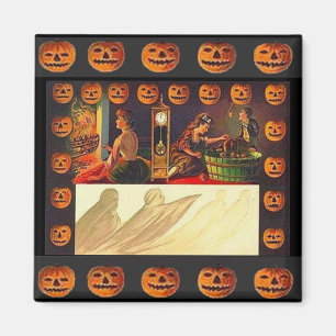 Vintage Frauen, Geist und Jack der Laternen Magnet