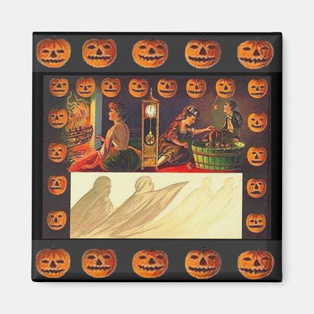 Vintage Frauen, Geist und Jack der Laternen Magnet (Vorne)