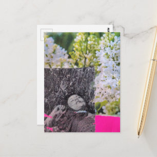 Vintage Frauen in Blumen Collage Postkarte