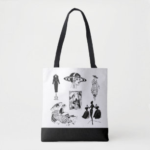 Vintage Frauen Kleidung Retro Mode Stilvoll Schwar