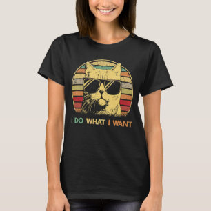 Vintage Frauen können Meowy Ich tue, was ich Katze T-Shirt