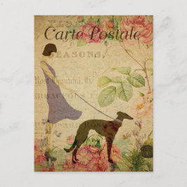 Vintage Frauen und Hunde Französische Karte Postal