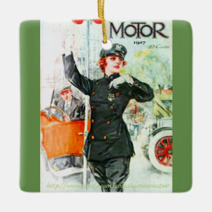 "Vintage Frauen und Räder" Keramikornament