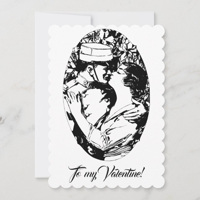 Vintage Frauen von Edwardian Valentine Feiertagskarte (Vorderseite)