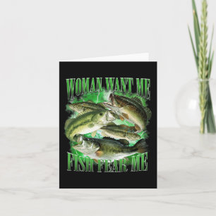 Vintage Frauen Wollte mir Fisch B Angst Me Funny L Karte