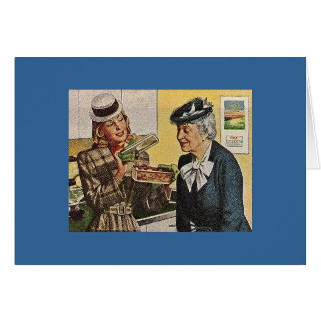 Vintage Frauen zeigen Casserole zu Älteren (Vorderseite (Horizontal))