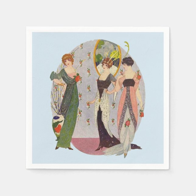 Vintage Frauenmode aus den 20er Jahren Serviette (Vorderseite)