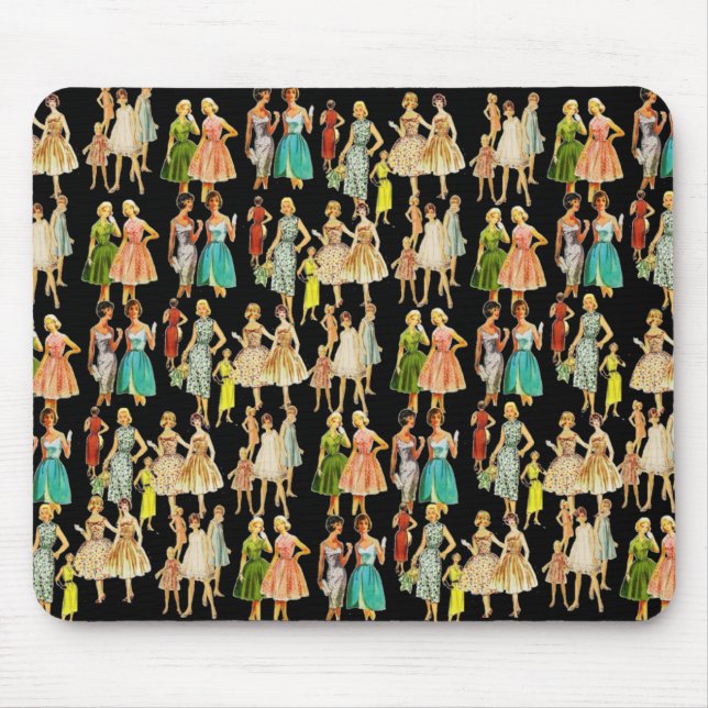 Vintage Frauenmode Mousepad (Vorne)
