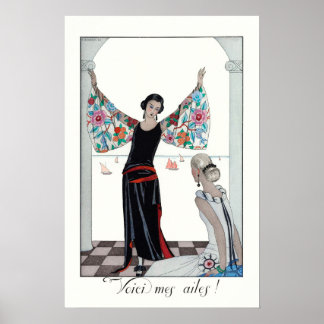 Vintage Frauenportrait Französisch Mode Poster