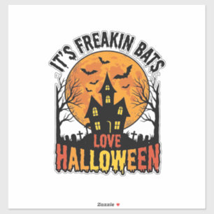 Vintage Freakin Fledermäuse lieben Halloween-Shirt Aufkleber