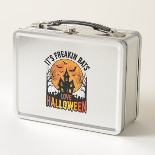 Vintage Freakin Fledermäuse lieben Halloween-Shirt Metall Brotdose