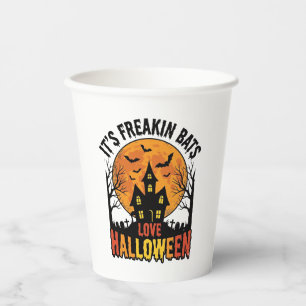 Vintage Freakin Fledermäuse lieben Halloween-Shirt Pappbecher
