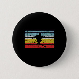 Vintage Freestyle-Skisport-Design Skifahrer spring Button