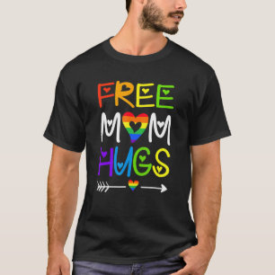 Vintage freie Mama Hugs Rainbow Heart Lgbt T-Shirt