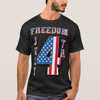 Vintage Freiheit 4. Juli amerikanischer Flaggentex T-Shirt