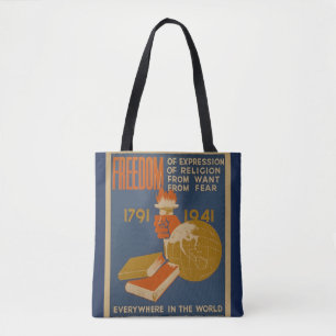 Vintage "Freiheits-" Taschen-Tasche