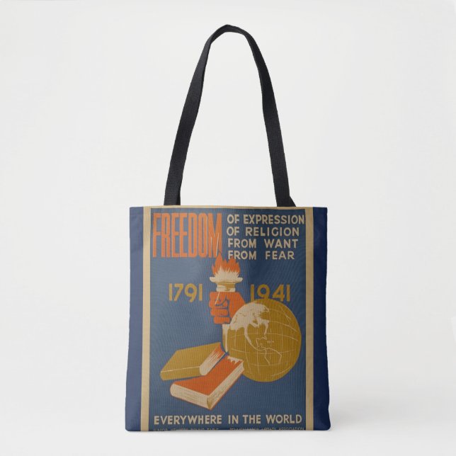 Vintage "Freiheits-" Taschen-Tasche (Vorderseite)