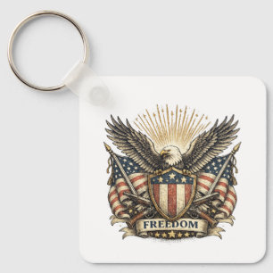 Vintage-Freiheitsadler-patriotisches-USA-Schlüssel Schlüsselanhänger