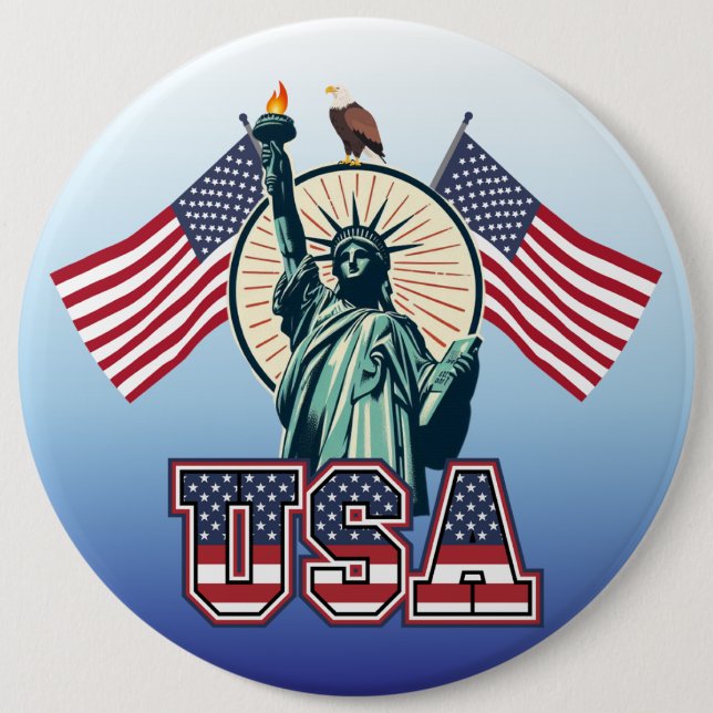 Vintage, Freiheitsstatue Button (Vorderseite)
