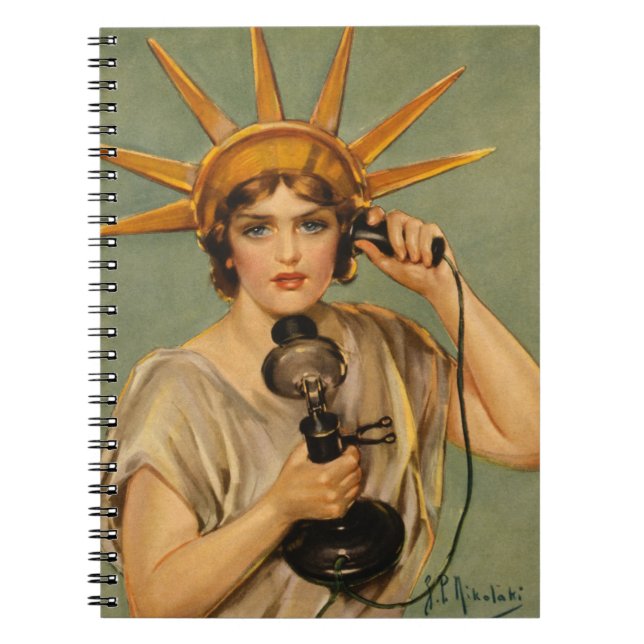 Vintage Freiheitsstatue, Erster Vaterländischer Kr Notizblock (Vorderseite)