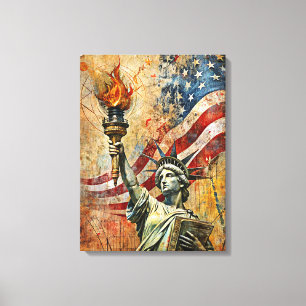 Vintage Freiheitsstatue Leinwand Art