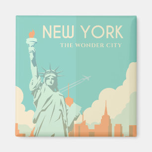 Vintage Freiheitsstatue New York City Travel Magnet