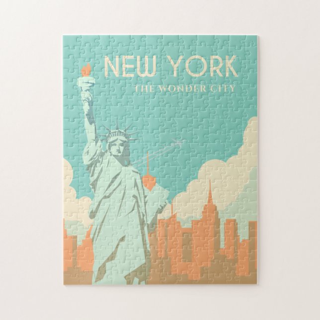 Vintage Freiheitsstatue New York City Travel Puzzle (Vertikal)