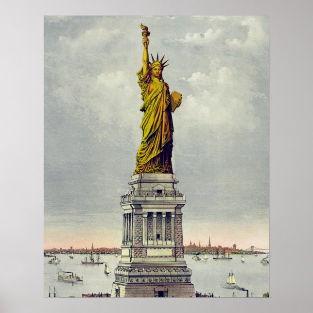 Vintage Freiheitsstatue New York Poster (Vorne)