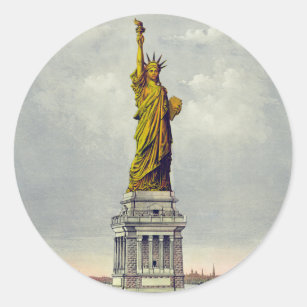 Vintage Freiheitsstatue New York Runder Aufkleber