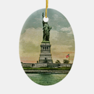 Vintage Freiheitsstatue, New Yorker Hafen Keramikornament