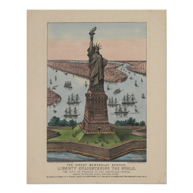 Vintage Freiheitsstatue Patriotic New York Poster (Vorderseite)