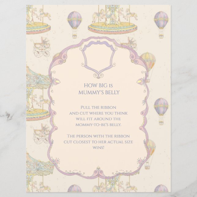 Vintage Freizeitpark Baby Dusche Guessing Game (Vorderseite)