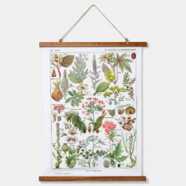 Vintage French Botanical Poster Wandteppich Mit Holzrahmen