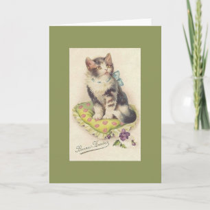 VINTAGE FRENCH CAT FRENCH FRENCH NEUES JAHR New Ye Karte