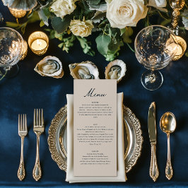 Vintage French Countryside Wedding Blue Toile Menükarte