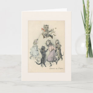 Vintage French Easter Greeting Card Feiertagskarte