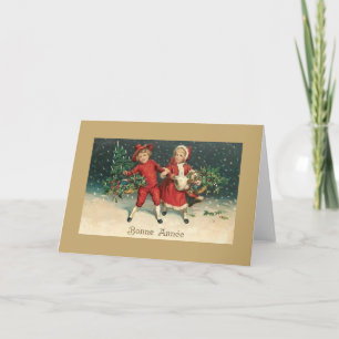 VINTAGE FRENCH FRENCH FRENCH NEUES JAHR FEIERTAGSKARTE