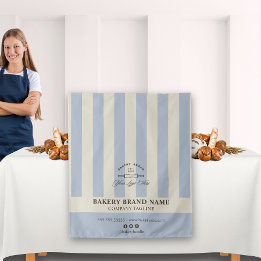 Vintage French Stripes Bakery Logo Table Runner Wandteppich